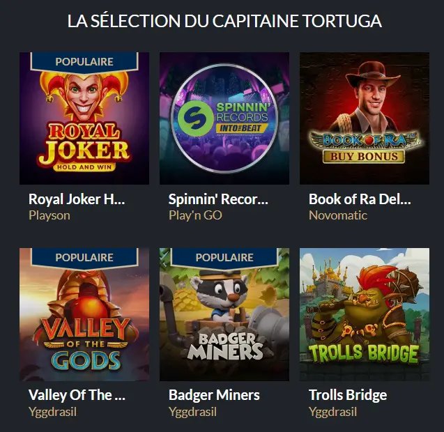 Découvrez les Offres Exclusives de Tortuga Casino en Ligne en France - aperçu